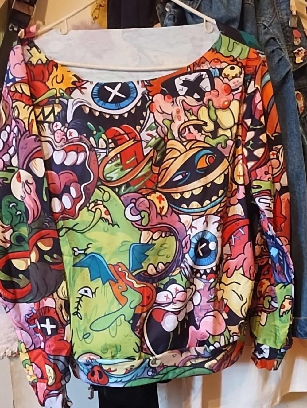 Graphic Graffiti Long Sleeve Top - Multicolor